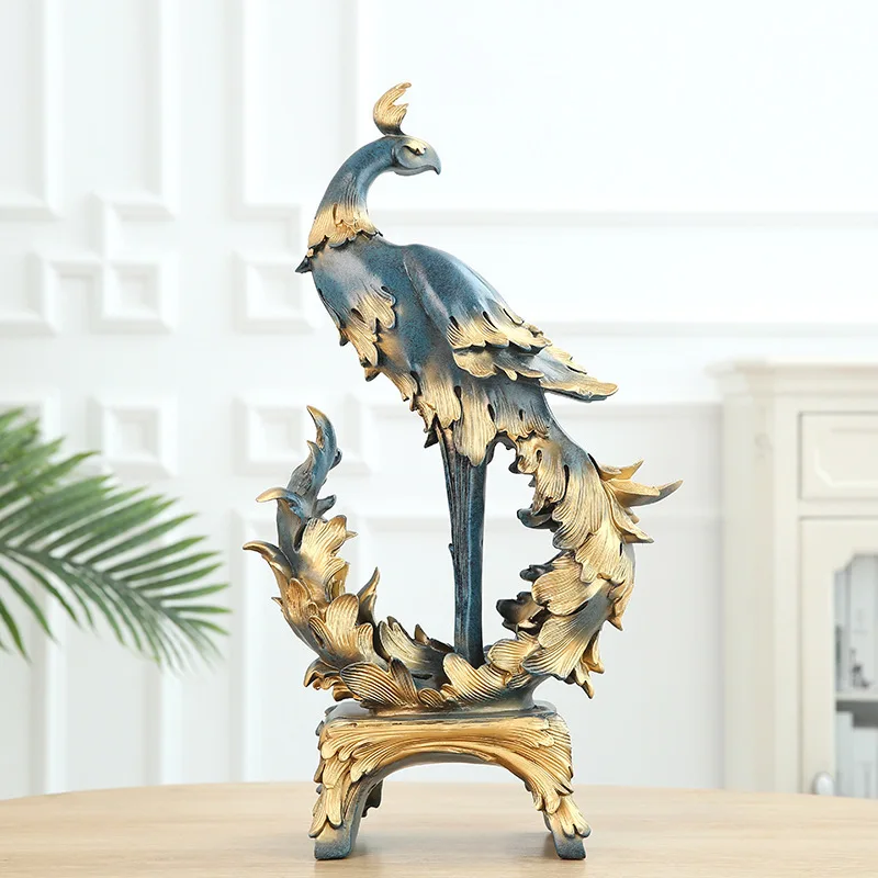 

Nordic Luxury Animal Phoenix Birds Resin Crafts Figurines Ornaments Home Wedding Decoration Wedding Gifts Ornaments