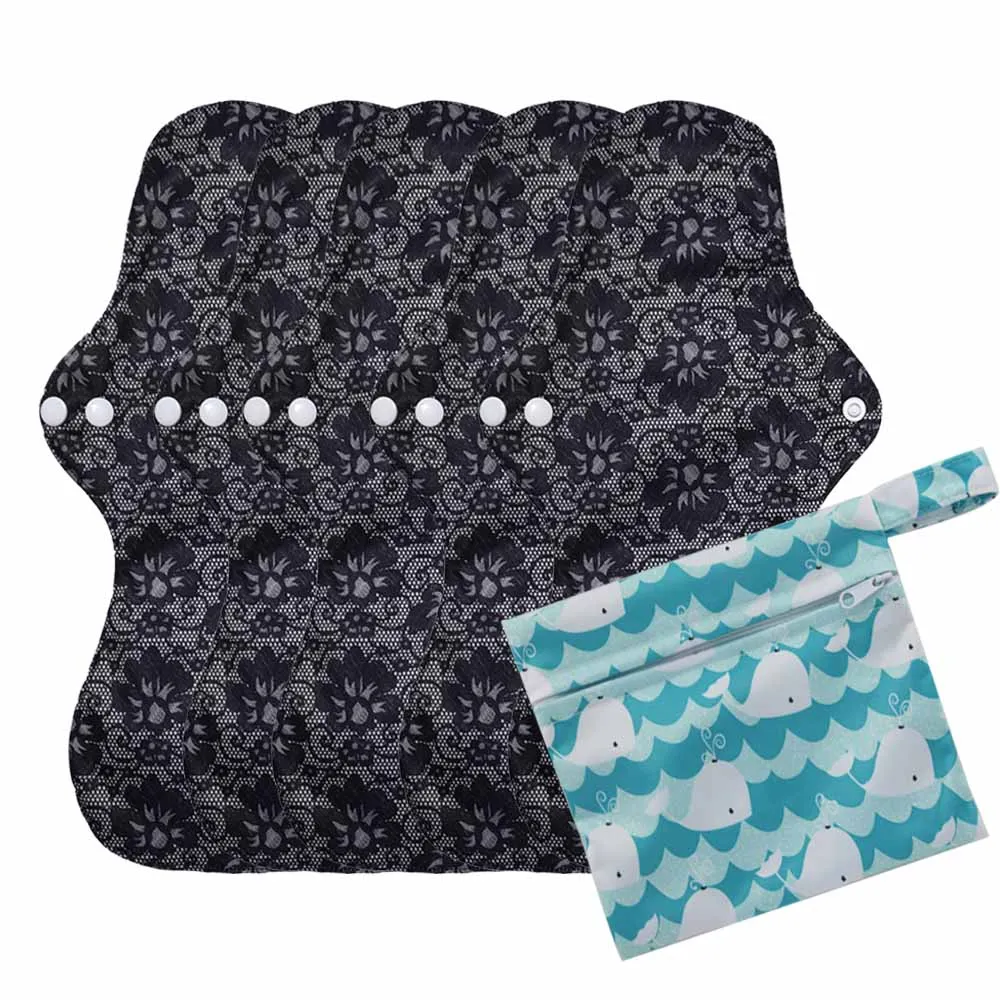 5 шт. многоразовые органические бамбуковые менструальные прокладки сверхмощные