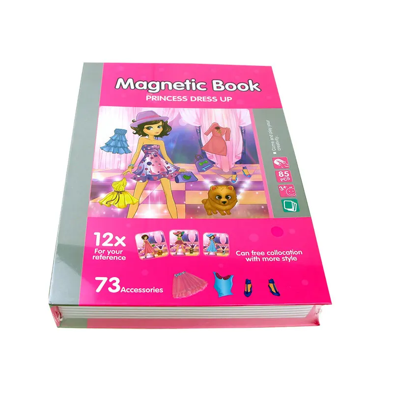 Princess Dress Up Магнитная книга магнитная головоломка DIY игрушка детское творчество Tangram Пазлы Мультфильм головоломка обучающая игрушка детский подарок - Цвет: Princess Dress Up