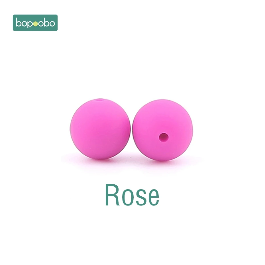 Rose Bopoobo 30 шт. 12 мм пищевой силиконовый Прорезыватель для зубов детский уход за зубами DIY стартовый набор силиконовые бусины Экологичные Детские аксессуары - Цвет: Rose