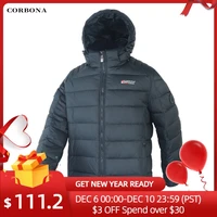 corbona 2021 new arrival mens winter coat oversize windproof male long jacket bussiness casual high quality cotton hooded parka