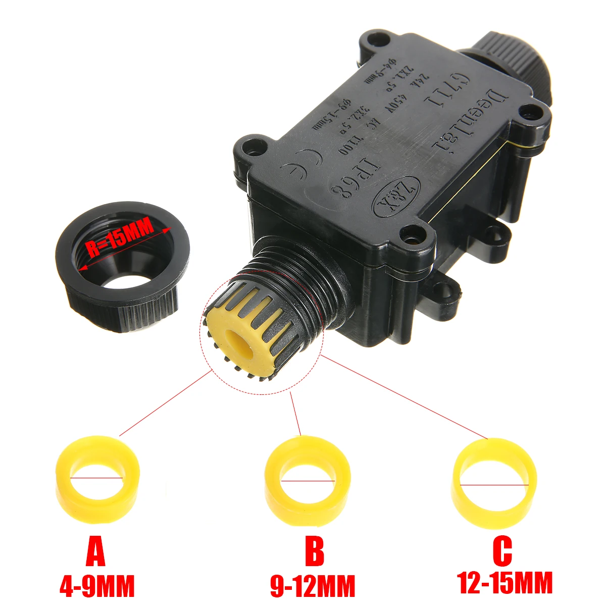 1 шт. черный распределительная коробка 2 Way Водонепроницаемый для распределиления