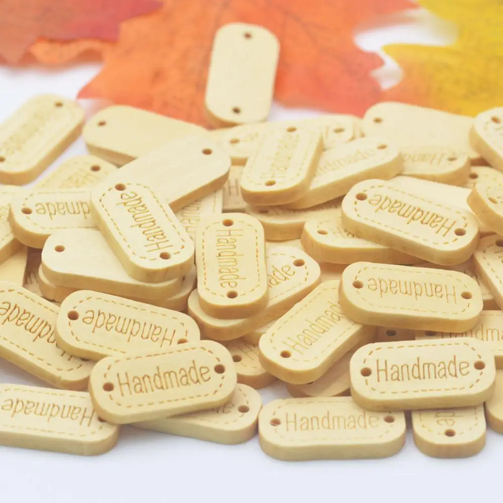 Бирки для вязания 50 шт. этикетка ручной работы ярлыков деревянные пуговицы шитья