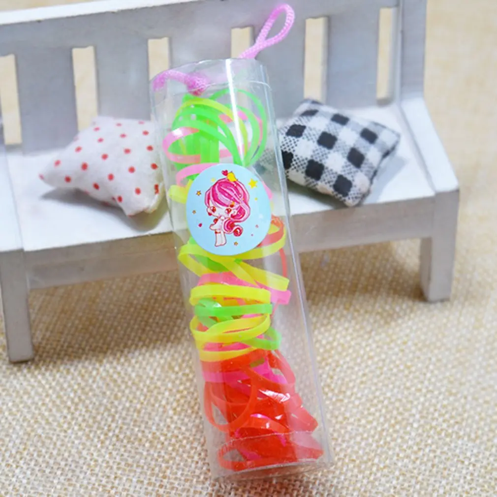 

Kids Girls Rubber Bands Colorful/Black Color Disposable Elastic Hair Bands Ties with Plastic Box for Baby Girls Hair Accessories