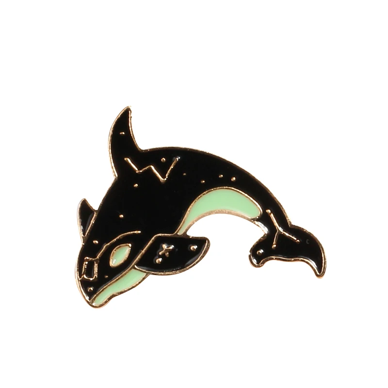 shark Черная панк-серия, броши, Череп, рука, ладонь, можно спрятать собачку, акулу, на лацкане, эмалированные значки на рюкзак, куртки, аксессуары в готическом стиле, подарок - Окраска металла: shark