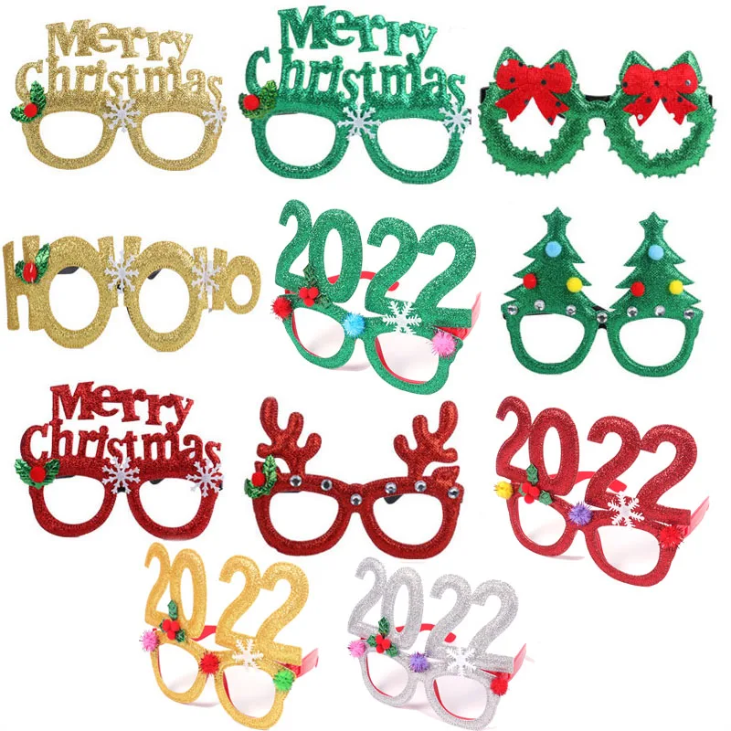 1 шт. Рождественское украшение для дома 2022 новый год рамка фотографий в виде очков