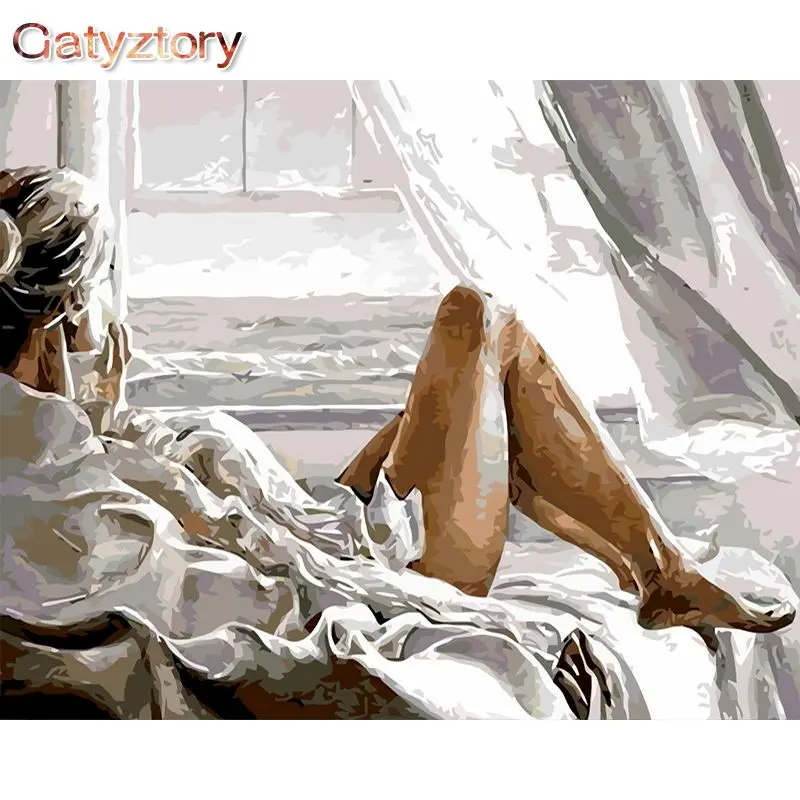 

GATYZTORY DIY Paint by numbers Sexy pajamas paint by number for adults canvas photo frames for picture 40x50cm photo frame
