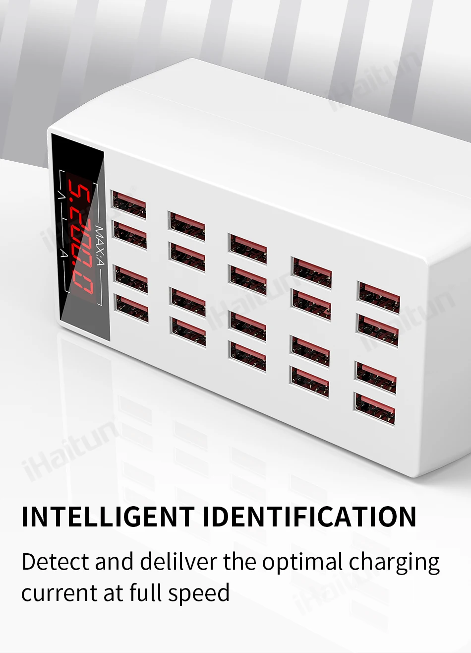 IHaitun 100 Вт 20A USB зарядное устройство светодиодный дисплей Быстрая мульти док-станция мощный Настольный быстрый адаптер для iPhone 11 Pro Max мобильный телефон