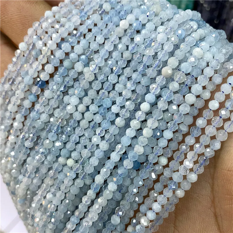 Бусины Из Натурального морганита мелкие граненые круглые бусины розового и