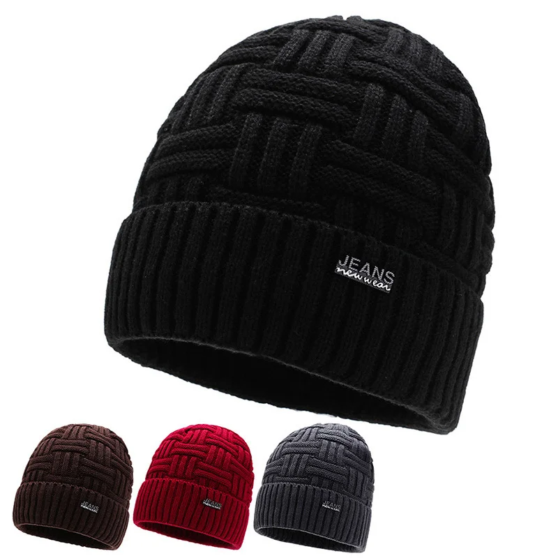 Мужская ветрозащитная шерстяная шапка wild tide зимняя вязаная из бархата теплая