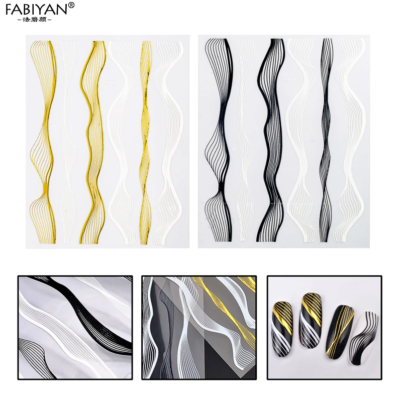 Наклейки для дизайна ногтей декоративная металлическая полоса лента