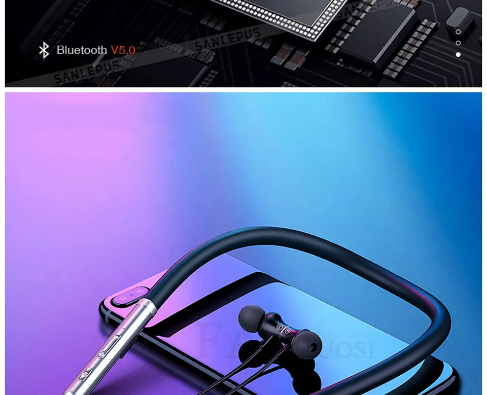 FANGTUOSI беспроводные Bluetooth наушники HiFi стерео спортивные наушники для бега гарнитура наушники аурикулярный с микрофоном для iPhone samsung IOS