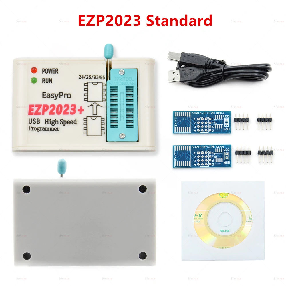 Оригинальный программатор Upmely EZP2023 USB SPI с 12 адаптерами Поддержка 24 25 93 95 EEPROM Flash Bios