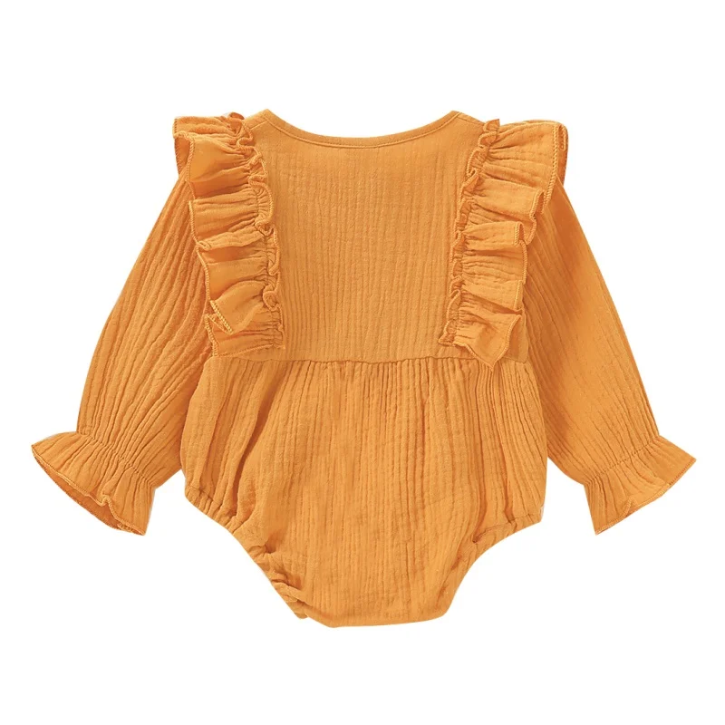 

New Fashion Cute Ruffles Newborn Baby Boy Girl Romper Jumpsuit Autumn Winter Long Sleeve Clothes Outfits 0-18M