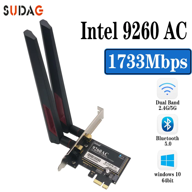 Беспроводная сетевая карта NGFF 9260NGW 1 73 Гбит/с Wi Fi для Intel ac 9260 2 4 ГГц/5 ГГц 802.11ac Bluetooth 5