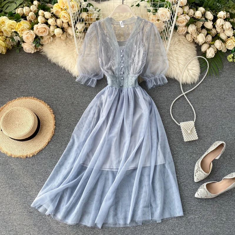 SINGRAIN женский летний сетчатый комплект из двух предметов открытое кружевное