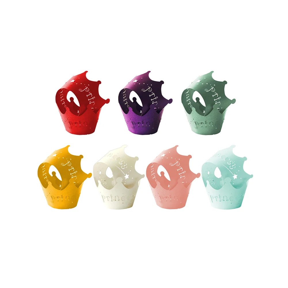 12 шт. полые кружева искусственная кожа принцесса корона выпечка кекс бумажные