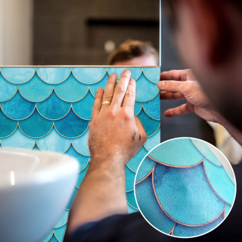 Самоклеящаяся текстурная настенная паста в виде рыбьей чешуи 3D самоклеящаяся |