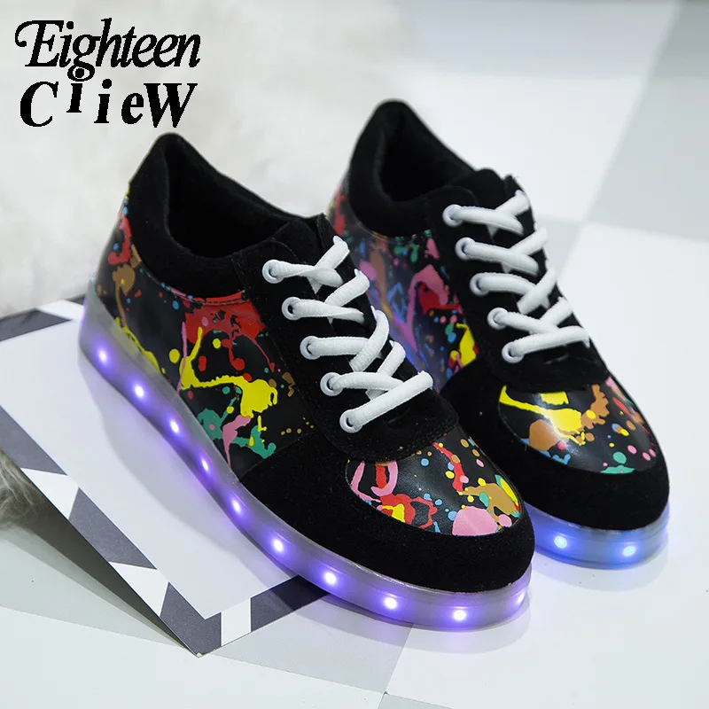 

Size 27-42 Children Led Glowing Sneakers Kids Light Up Shoes Luminous Sneakers for Boys Shoes USB Charging Schoenen Met Lichtjes