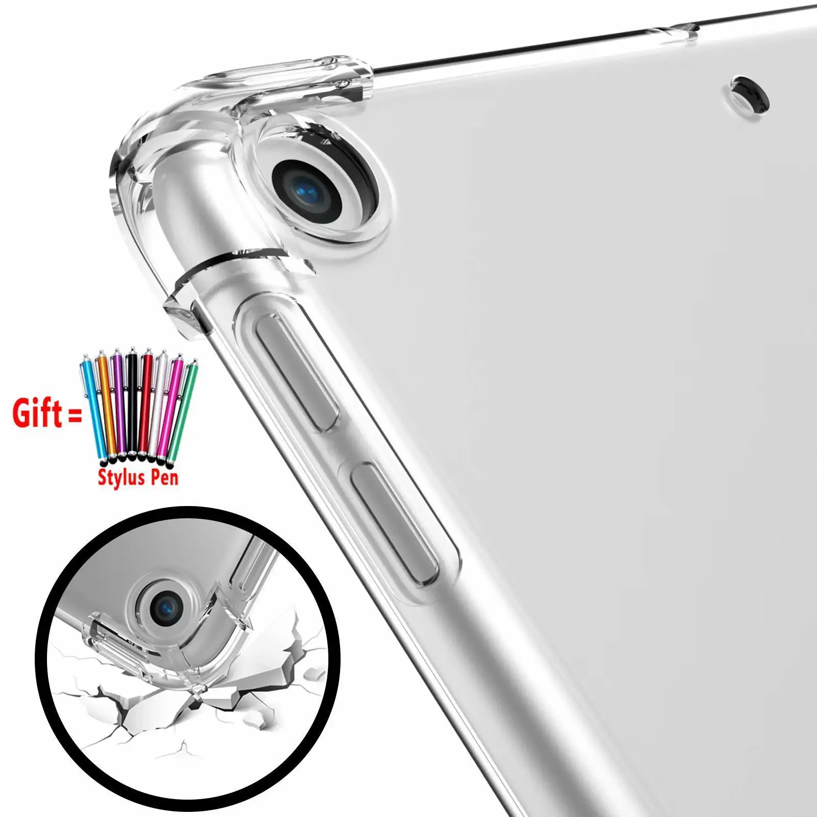 Прозрачный прямая сопротивление силиконовый чехол для Apple iPad 2/3/4 9 7 2017 2018 Air 1 2 5 6 Pro