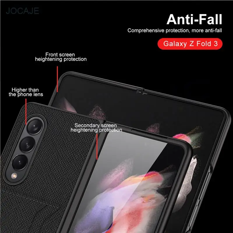 luxury pu leather card slot wallet phone case for samsung galaxy z fold 3 5g anti fall protection cover for galaxy z fold3 capa free global shipping