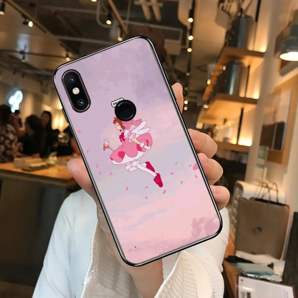 

Anime Girl SAKURA Phone Case For xiaomi M2 C3 X3 F2 Lite NFC 6 5 x Poco k30 Pro Anime Black Cover Silicone Back Pretty