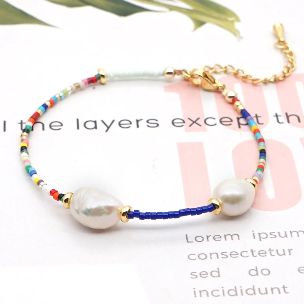 Браслет Go2Boho с пресноводным жемчугом женский браслет Миюки ремешок на руку в