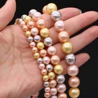6810mm pink round imitation pearls high quality shell beads for jewelry making diy trendy bracelet earrings crafts