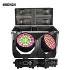 SHEHDS 2 шт. светодиодный луч + стирка 19x15 Вт RGBW Zoom освещение с полетным чехлом для диджея диско вечерние НКИ бара свадьбы концерта нового сценического освещения