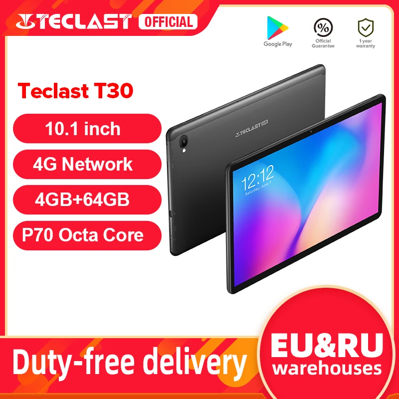

Teclast T30 планшет с 10,1-дюймовым дисплеем, восьмиядерным процессором MTK P70, ОЗУ 4 Гб, ПЗУ 64 ГБ, 10,1 мАч, Android 1920