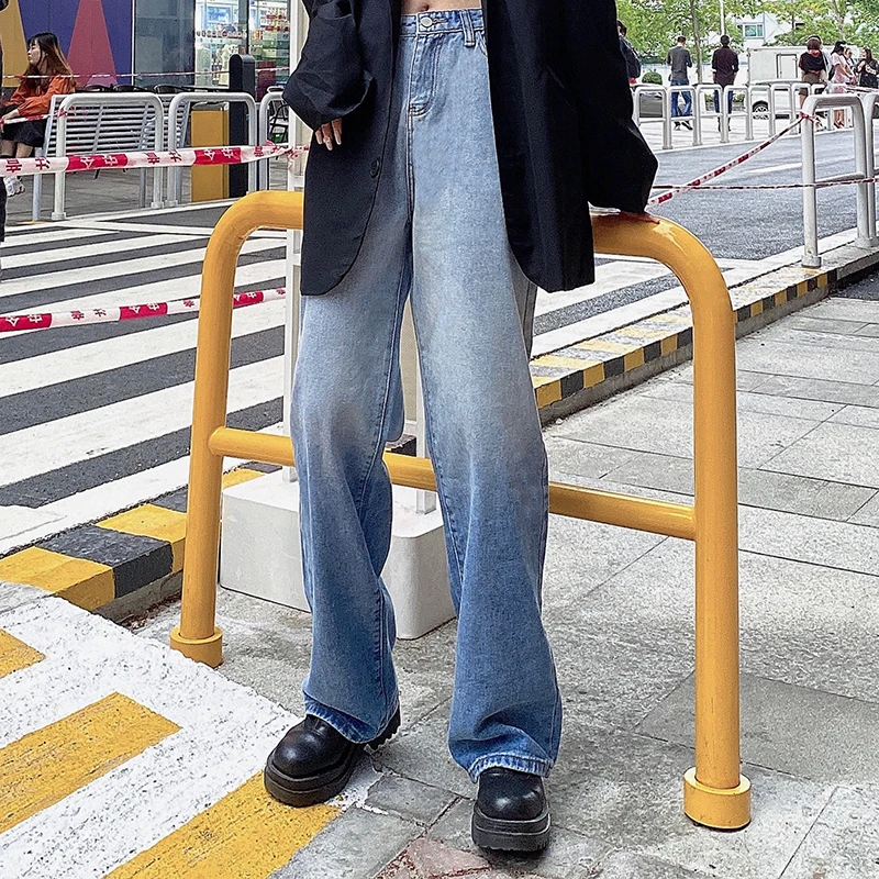 

Baggy Jeans Woman Hot Sale Casual Harajuku Wide leg Loose Long Jean BF Fashion Retro Gradient Color High-waist Korean Streetwear