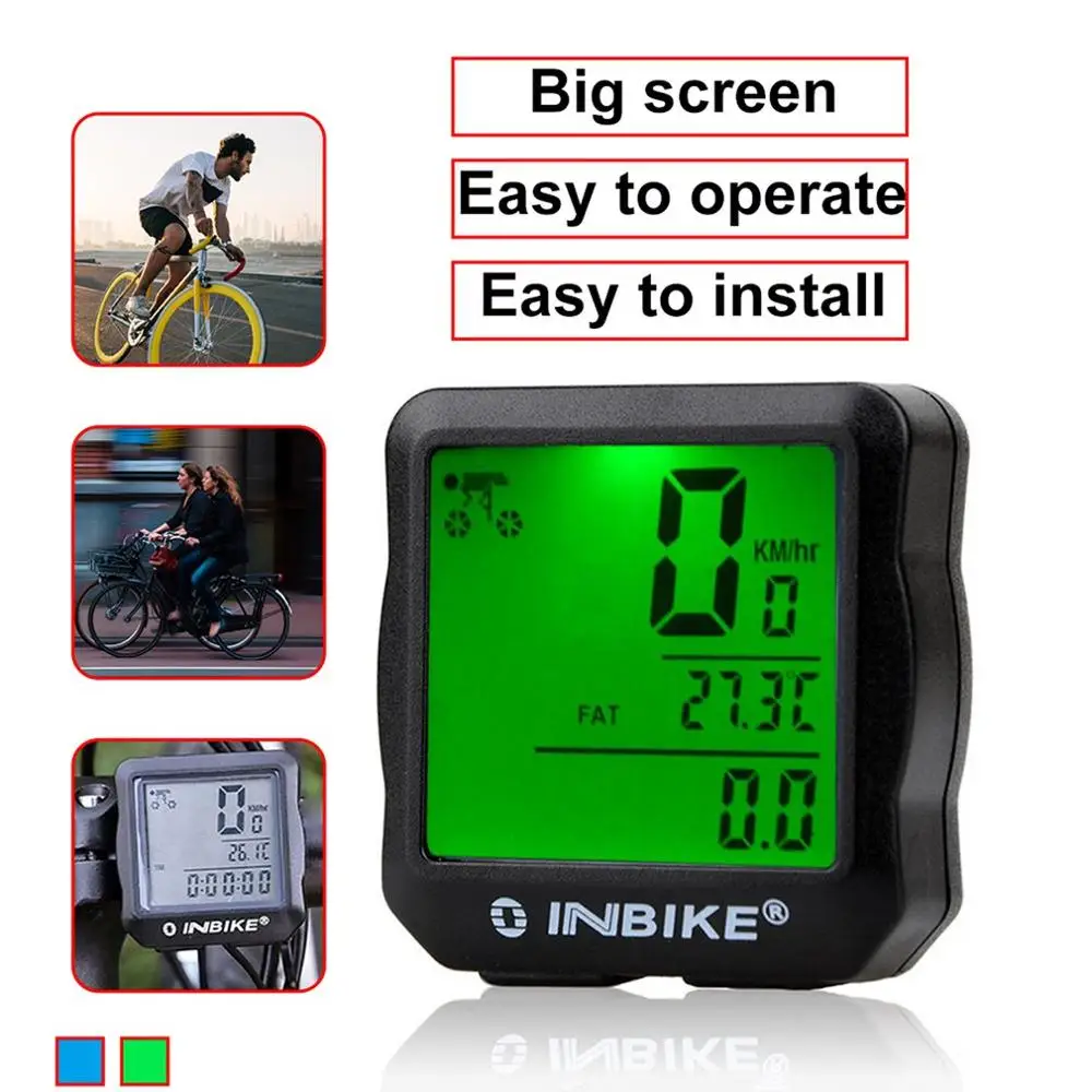INBIKE проводной велосипедный Одометр Водонепроницаемый Подсветка ЖК цифровой велосипедный компьютер Спидометр костюм для большинства велосипедов