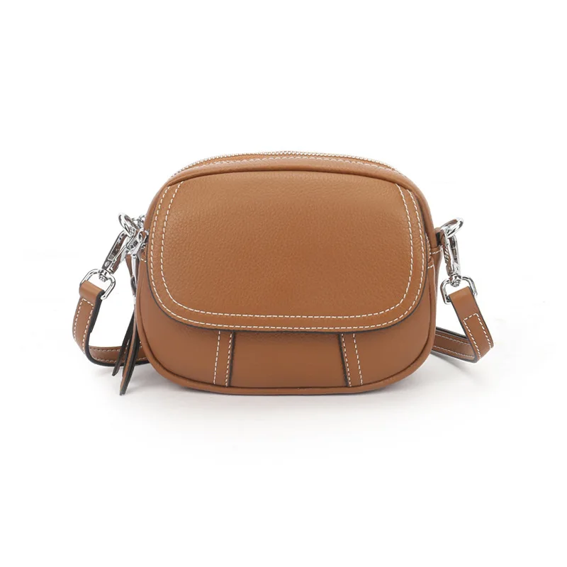 

2020 New Lady Bags Cowhide Korean Version All-match Thread Genuine Leather Ladies Shoulder Messenger Bag Mini Casual Bag
