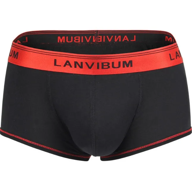 

LANVIBUM Men Sexy Cueca Boxer Cotton fashion U convex pouch male/gay underpants LA623