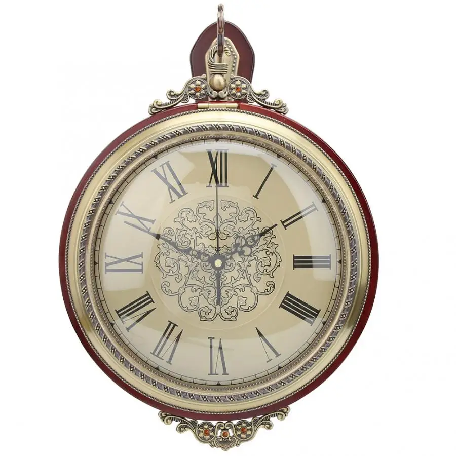 Ретро Двухсторонние настенные часы бесшумные круглые для спальни гостиной