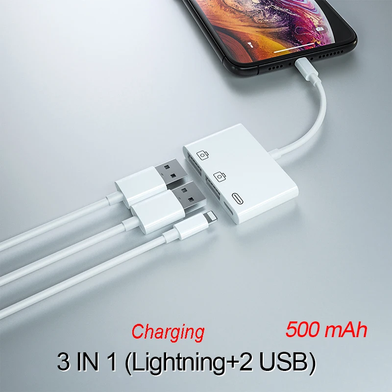 USB OTG адаптер для iPhone iPad iOS14 кабель Lightning belkin 3 0 сплитер Поддержка карт флеш