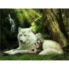Алмазная живопись 5D алмазная вышивка, девушка and wolf, наборы для вышивки крестиком стразы, Алмазная мозаика, рукоделие