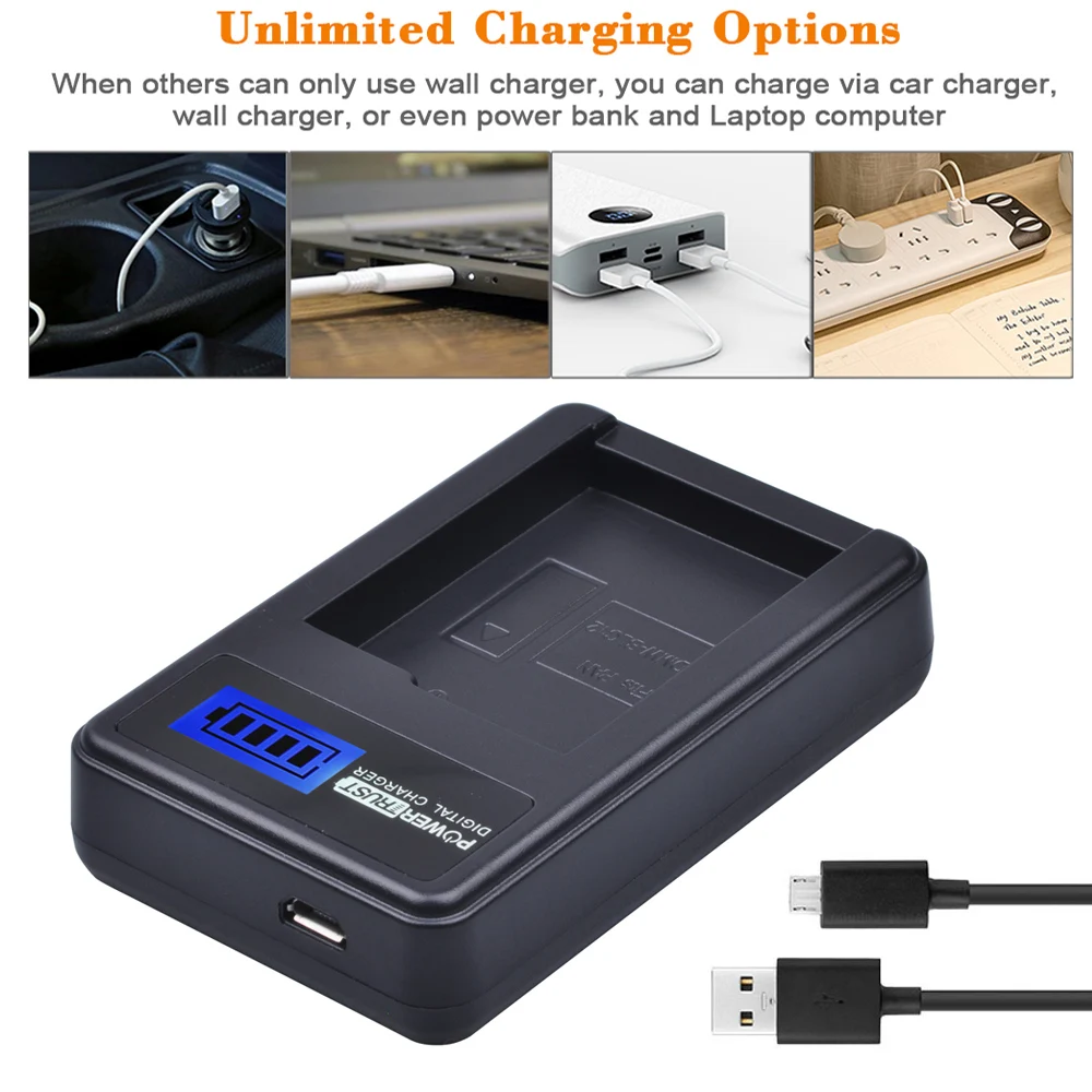 2 шт. аккумулятор для фотоаппарата и зарядное устройство USB Panasonic FZ1000 FZ200 FZ300 G5 G6 G7