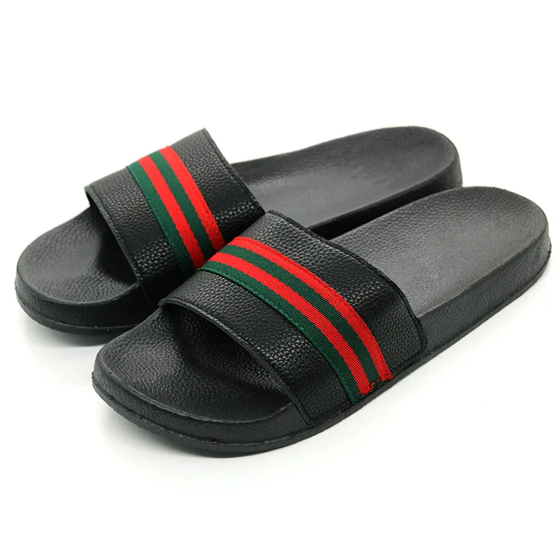 Мужские летние пляжные тапочки WEH на плоской подошве домашние с лентой модные