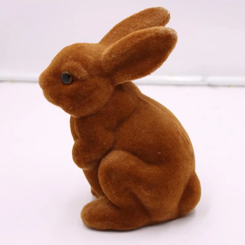

Easter Resin Flocking Birthday Gift Cute Simulation Rabbit Decoration Home Craft Decoration STSF666