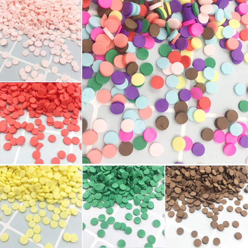 100 г полимера горячий глины посыпка для 5 мм круглый Форма Ломтики скрапбукинга