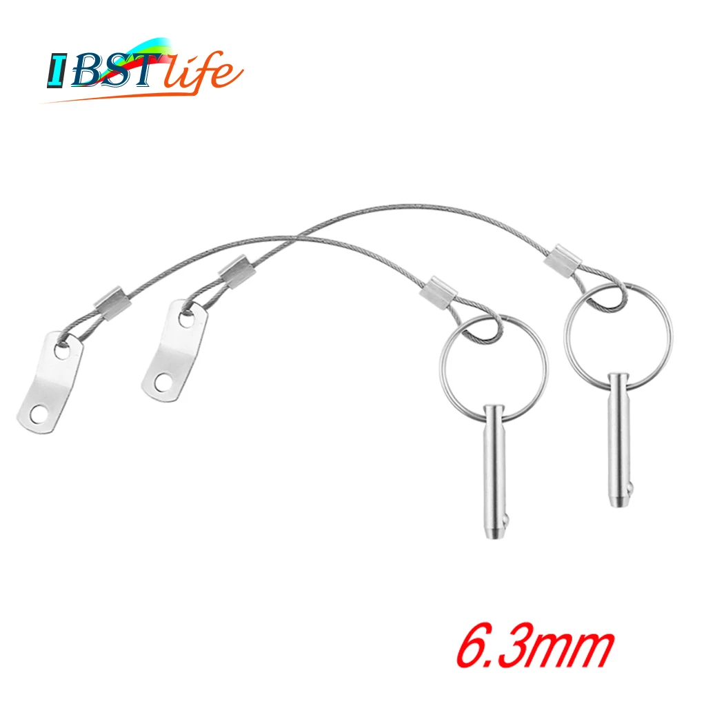 2 шт. нержавеющая сталь 316 быстроразъемный штифт с шнурком для ЛОДКИ БИМИНИ