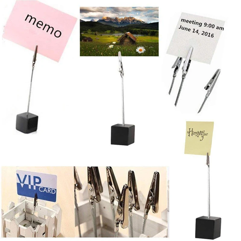 1pc Cube Stand Alligator Wire Photo Clip Memo Card Holder Table Wedding Party Place Favor Customized Gift Note Clamp | Дом и сад