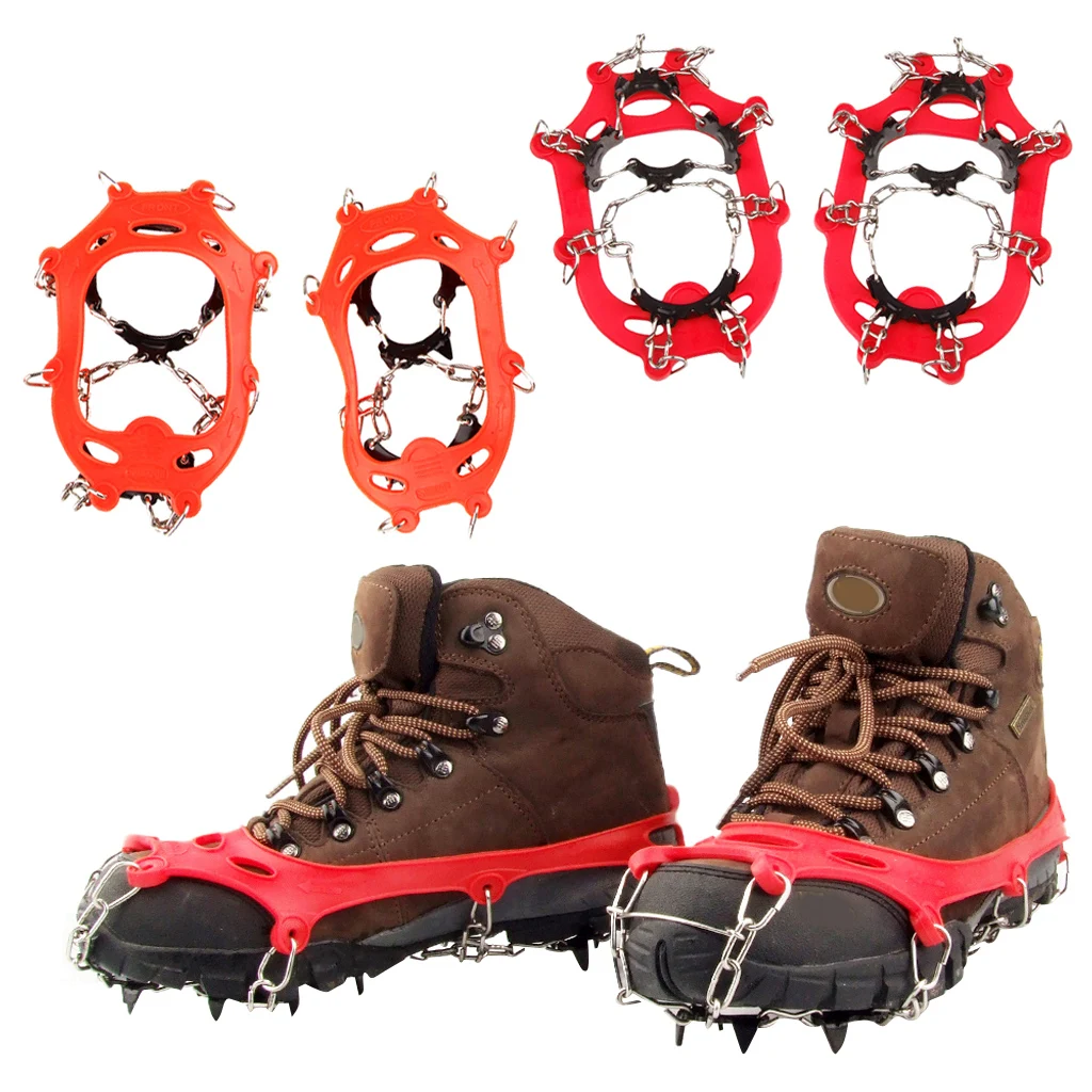 11-Teeth Climbing Boots Shoes Cover Spikes Cleats Crampons Ice Snow Grippers | Спорт и развлечения