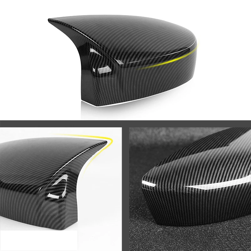 2 шт. Автомобильная боковая крышка зеркала заднего вида из углеродного волокна ABS