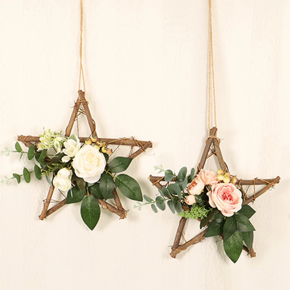 

Artificial Flower Wreath Door Window Hanging Wedding Home Decoration Pendant Rattan, Cotton, Silk Cloth, Plastic