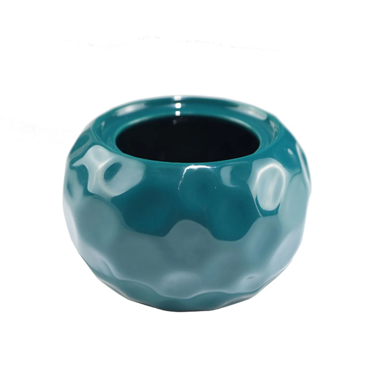 

Ceramic Flower Pot Succulent Flower Pot Navy Blue Gardening Home Succulent Vase Plant F2