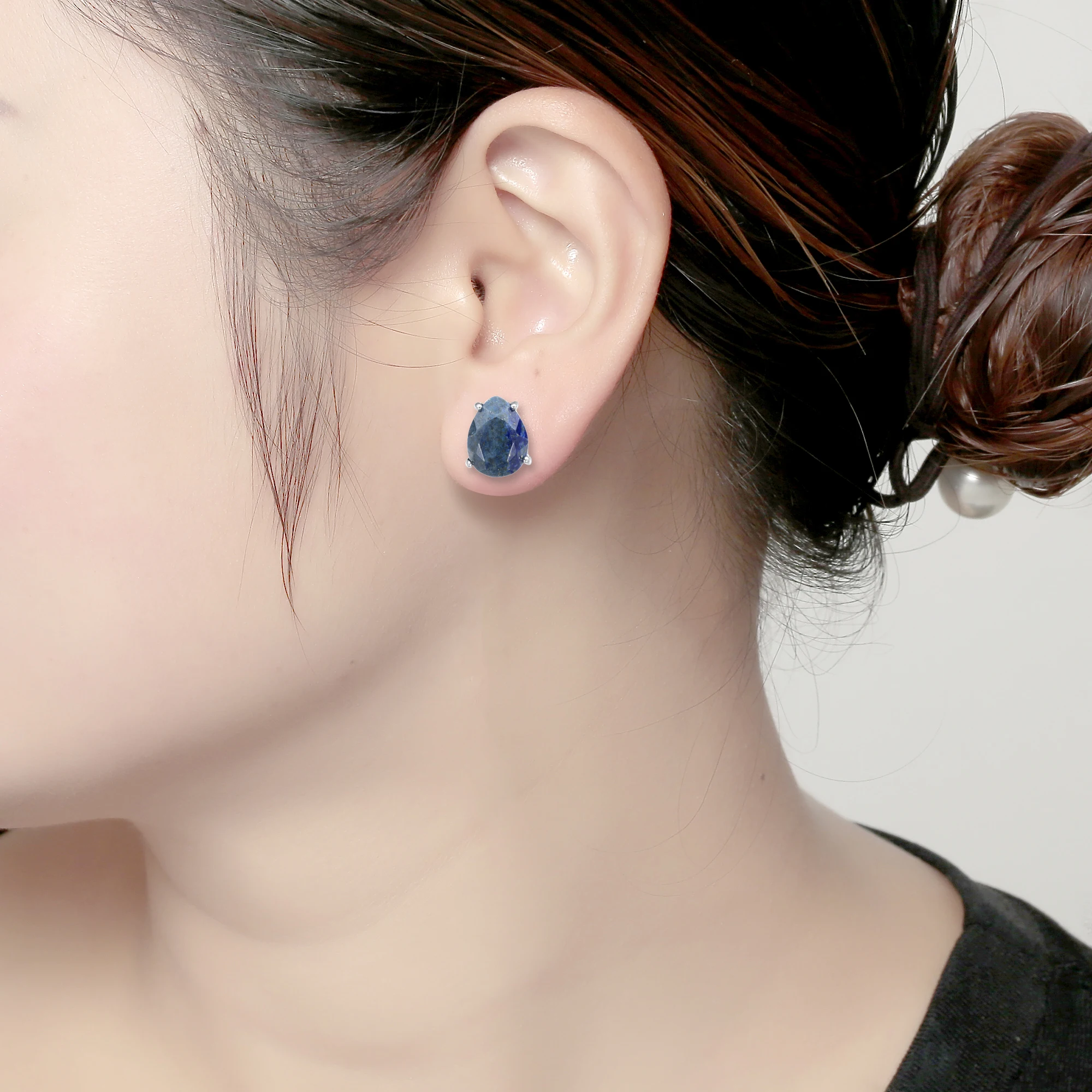 ASHMITA натуральный полукамень ограненные Капли серьги гвоздики для женщин слеза