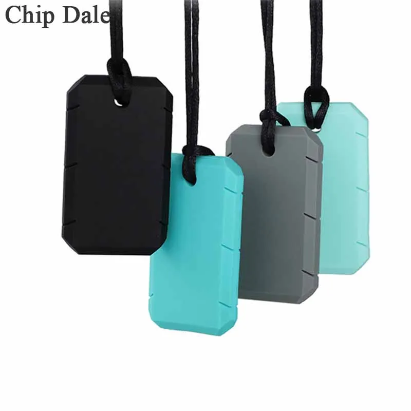 Chip Dale 1PC Silicone Chew Necklace Dog Tag Baby Teether Chewy Toy Sensory Tool for Autism Therapy ADHD Special Needs | Мать и ребенок