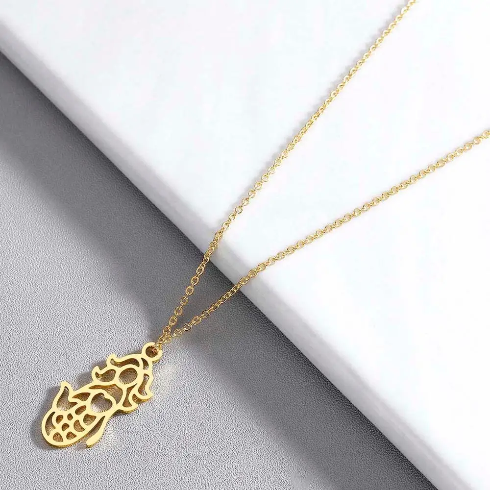 

Chandler Hollowout Mermaid Stainless Necklace Gold Color Layering Chocker Dainty for Her Daughter Ocean Sea Handmde Collars